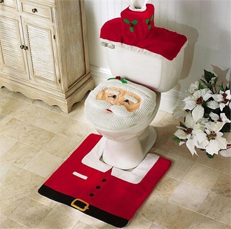 Noel Baba Yılbaşı 3'lü Klozet Banyo Takımı 